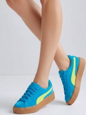🇬🇪🔸️NWOB Fenty x PUMA Turquoise Creeper Phatty Shoes Youth 5.5